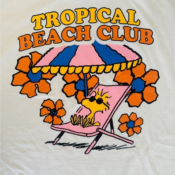 PEANUTS Tropical Beach Club Tee Size XL NWOT - Picture 4 of 9
